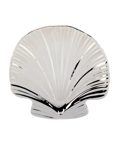 Shop Certified International Silver Coast Set Of 4 3-d Shell Candy Plate In Miscellaneous