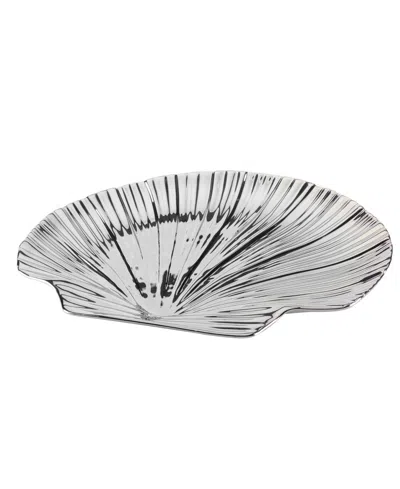 Shop Certified International Silver Coast Set Of 4 3-d Shell Candy Plate In Miscellaneous