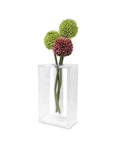 Vivience 8.75"h Tube Inlayed Acrylic Vase In Clear
