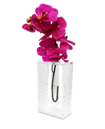 Vivience 8.75"h Tube Inlayed Acrylic Vase In Clear