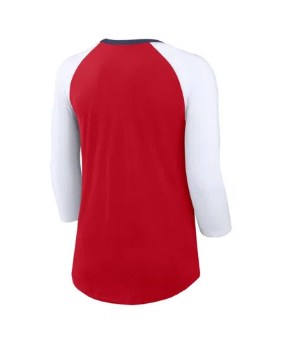 Nike Women's  Red, White St. Louis Cardinals Knockout Arch 3/4-sleeve Raglan Tri-blend T-shirt In Red,white
