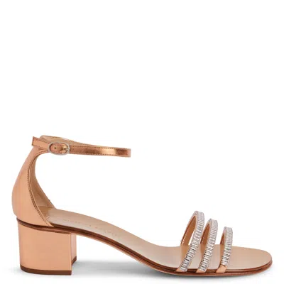 Giuseppe Zanotti Martha Round-toe Leather Sandals In Pink