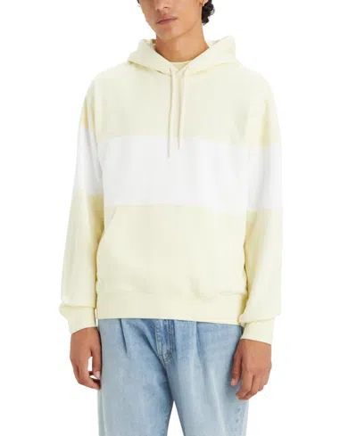 Shop Levi's Men's Relaxed-fit Drawstring Stripe Hoodie In Comber Pea