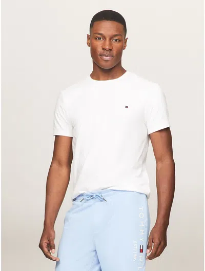 Shop Tommy Hilfiger Men's Slim Fit Solid T-shirt In White