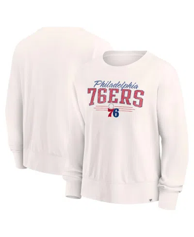 Fanatics Branded Cream Philadelphia 76ers Close The Game Pullover Sweatshirt In Cream