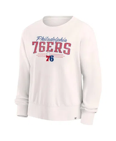 Fanatics Branded Cream Philadelphia 76ers Close The Game Pullover Sweatshirt In Cream