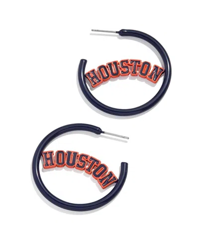Shop Baublebar Women's  Houston Astros Enamel Hoop Earrings In Multi