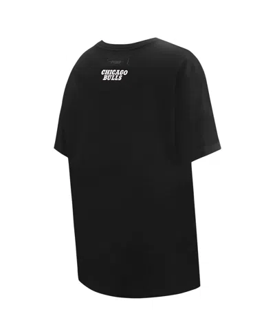 Pro Standard Black Chicago Bulls Script Boyfriend T-shirt In Black
