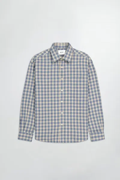 Nn07 Deon Flannel Shirt In Beige