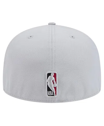 Shop New Era Men's  Gray Miami Heat Active Color Camo Visor 59fifty Fitted Hat