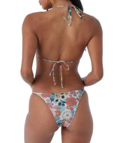 Shop O'neill Oneill Womens Tenley Floral Print Slider Top Bikini Bottom In Cement