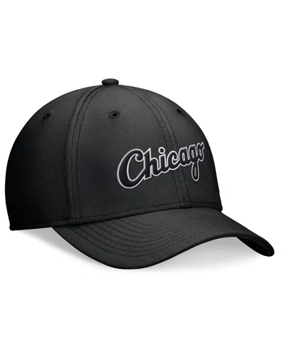 Nike Men's  Black Chicago White Sox Evergreen Performance Flex Hat In Black