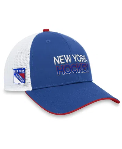 Fanatics Branded Blue New York Rangers Authentic Pro Rink Trucker Adjustable Hat In Blue