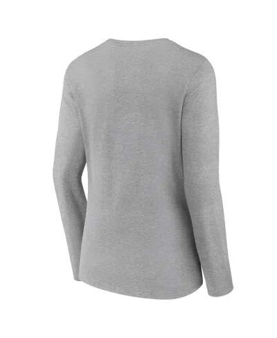 Fanatics Branded Heather Gray Oregon Ducks Evergreen Campus Long Sleeve V-neck T-shirt In Heather Gray