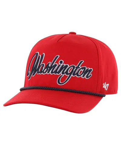 Shop 47 Brand Men's ' Red Washington Capitals Overhand Logo Side Patch Hitch Adjustable Hat
