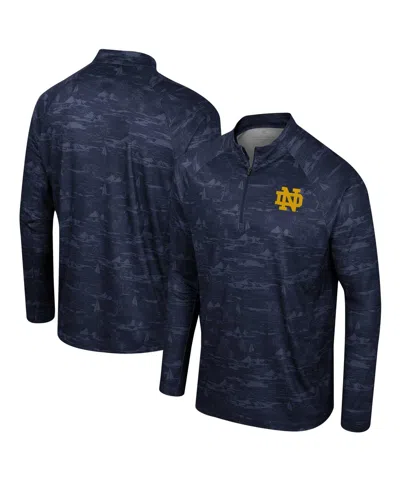 Colosseum Navy Michigan Wolverines Carson Raglan Quarter-zip Jacket In Navy