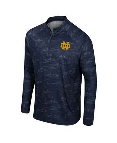 Colosseum Navy Michigan Wolverines Carson Raglan Quarter-zip Jacket In Navy