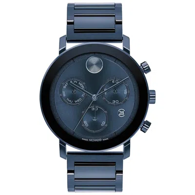 Shop Movado Men's Bold Blue Dial Watch In Black