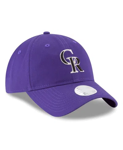Shop New Era Women's  Purple Colorado Rockies Team Logo Core Classic 9twenty Adjustable Hat