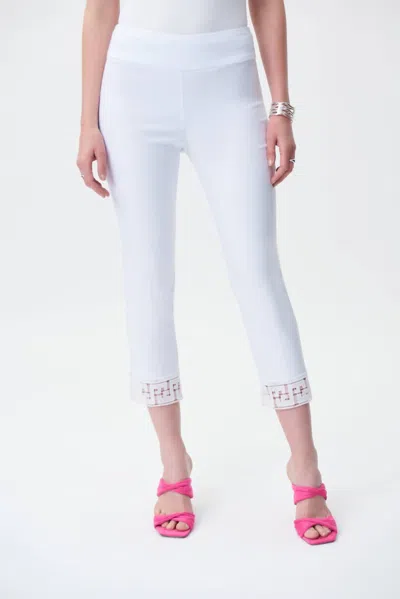 Shop Joseph Ribkoff Embellished Hem Pants In White