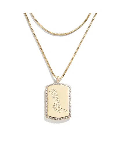 Wear By Erin Andrews X Baublebar San Francisco Giants Dog Tag Necklace In Gold-tone