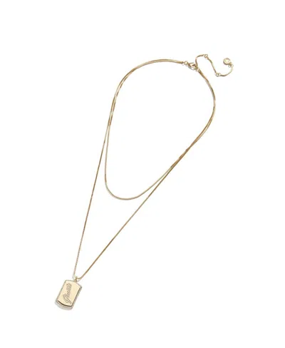 Wear By Erin Andrews X Baublebar San Francisco Giants Dog Tag Necklace In Gold-tone