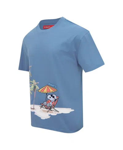 Shop Freeze Max Men's  Snoopy Blue Peanuts Chilling In The Sun Loose T-shirt