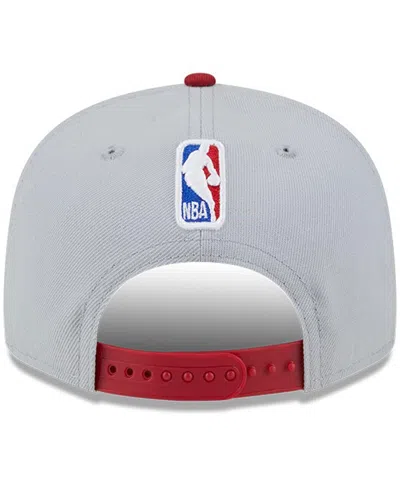 New Era Men's  Gray, Red Miami Heat Tip-off Two-tone 9fifty Snapback Hat In Gray,red