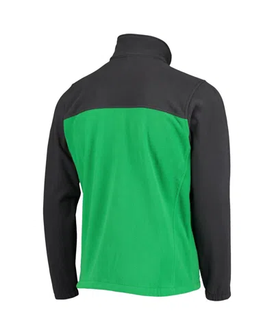 Shop Columbia Men's  Charcoal, Green Oregon Ducks Team Flanker Iii Fleece Team Full-zip Jacket In Charcoal,green