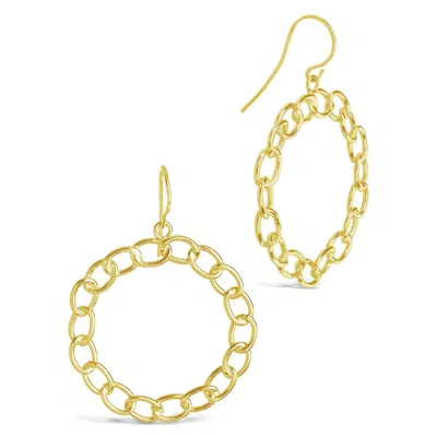 Shop Sterling Forever Sterling Silver Chain Link Circle Dangle Earrings In Gold