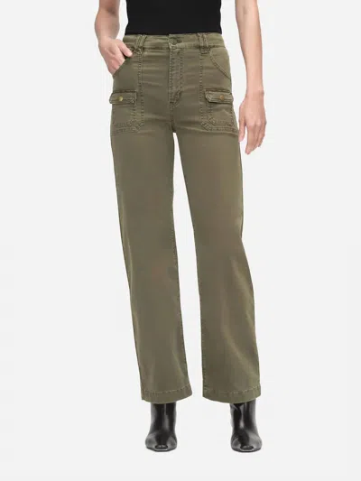 Shop Frame Utility Pocket Pant In Washed Winter Moss In Green
