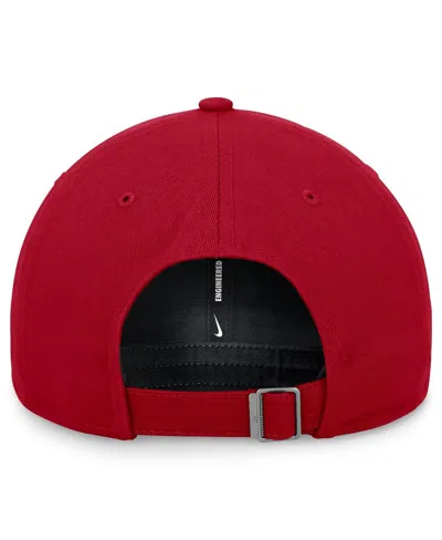 Shop Nike Men's Navy Atlanta Braves Evergreen Club Adjustable Hat In Red