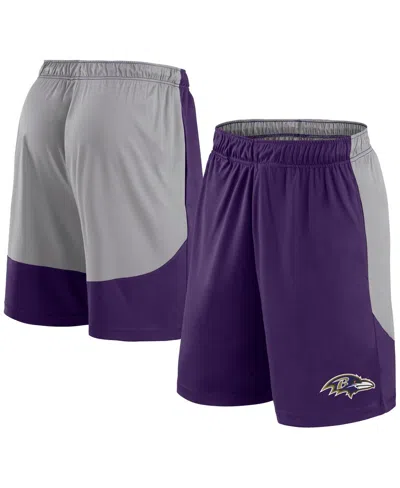 Shop Fanatics Men's  Purple Baltimore Ravens Big And Tall Team Logo Shorts