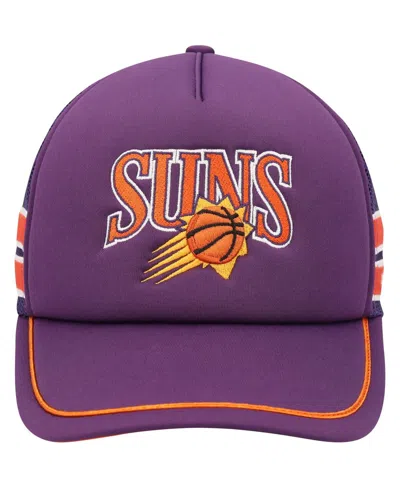 Shop 47 Brand Men's ' Purple Phoenix Suns Sidebrand Stripes Trucker Adjustable Hat