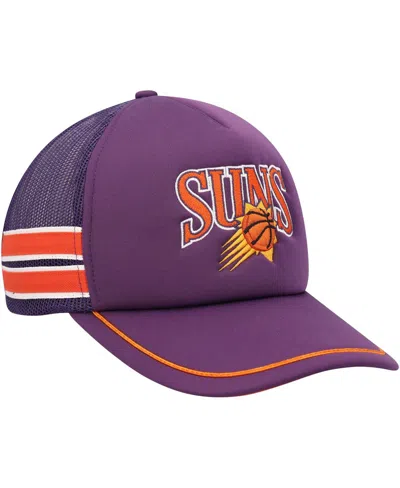 Shop 47 Brand Men's ' Purple Phoenix Suns Sidebrand Stripes Trucker Adjustable Hat