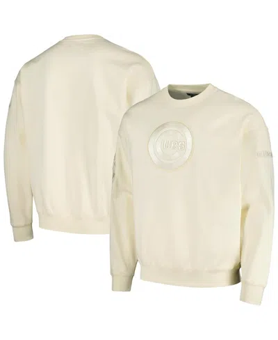 Shop Pro Standard Men's  Cream Chicago Cubs Neutral Drop Shoulder Pullover Sweatshirt