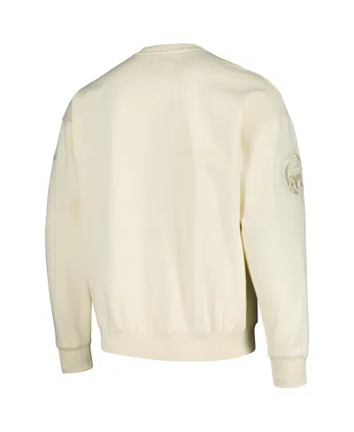Pro Standard Cream Chicago Cubs Neutral Drop Shoulder Pullover Sweatshirt In Cream