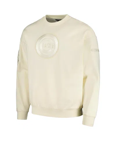 Pro Standard Cream Chicago Cubs Neutral Drop Shoulder Pullover Sweatshirt In Cream