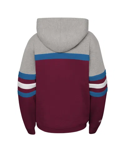 Mitchell & Ness Big Boys Burgundy Colorado Avalanche Head Coach Pullover Hoodie In Burgundy