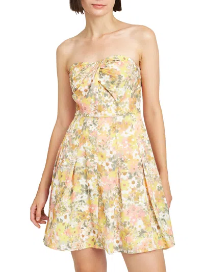 Shop En Saison Kasey Womens Floral Print Short Fit & Flare Dress In Multi