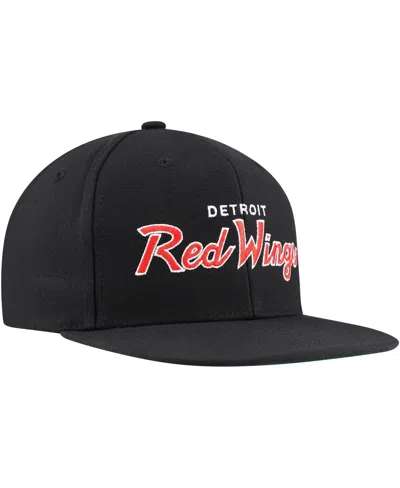Mitchell & Ness Men's  Black Detroit Red Wings Core Team Script 2.0 Snapback Hat In Black