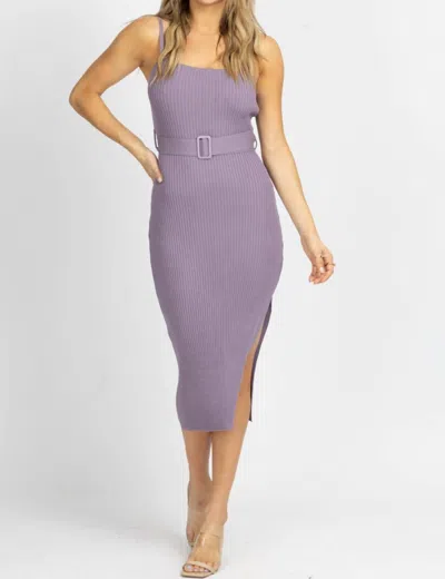 Shop Endless Blu. Belted Knit Midi Dress In Purple