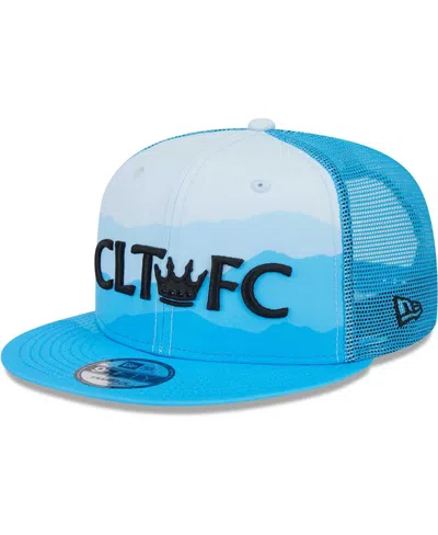 Shop New Era Men's  Blue Charlotte Fc Jersey Hook Trucker 9fifty Snapback Hat