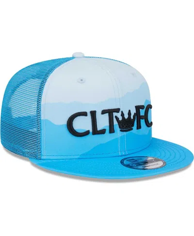 Shop New Era Men's  Blue Charlotte Fc Jersey Hook Trucker 9fifty Snapback Hat