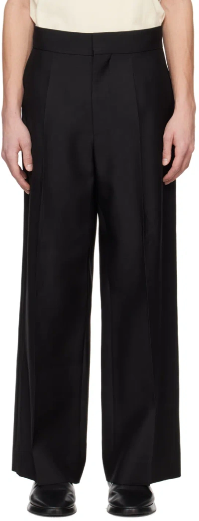 Fear Of God Black Wide-leg Trousers In Black