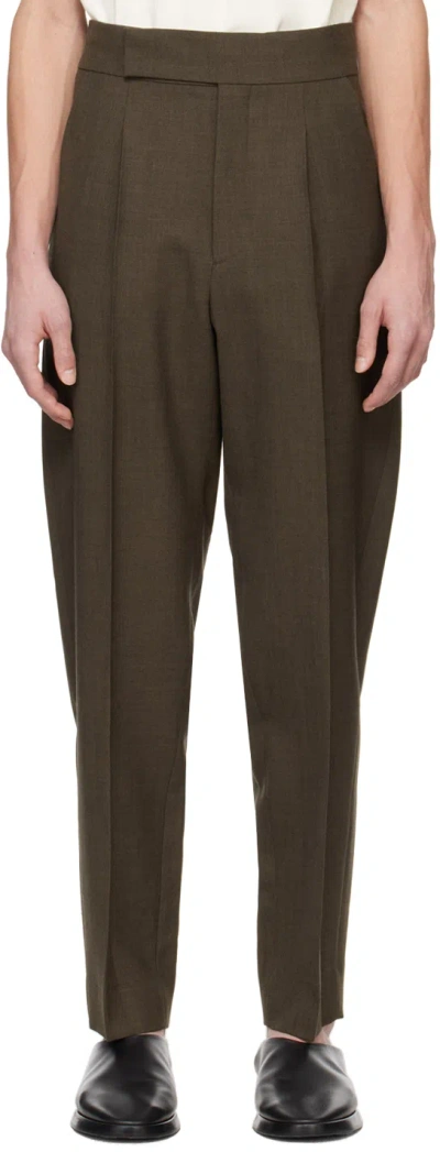 Shop Fear Of God Brown Tapered Trousers In Mocha