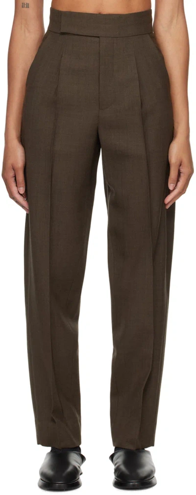 Shop Fear Of God Brown Tapered Trousers In 201 Mocha