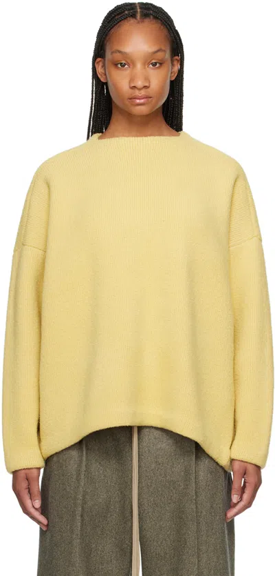 Shop Fear Of God Yellow Square Neck Sweater In 740 Lemon Cream