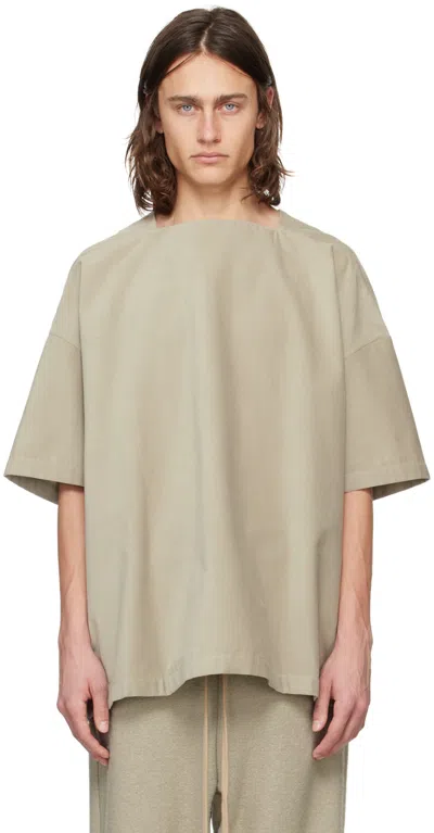 Shop Fear Of God Green Square Neck T-shirt In Paris Sky