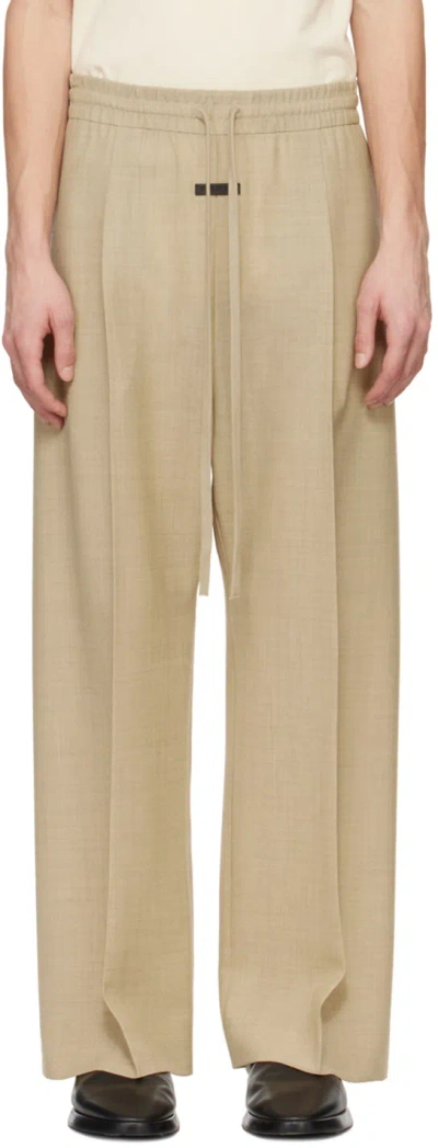 Shop Fear Of God Beige Wide-leg Trousers In Tan